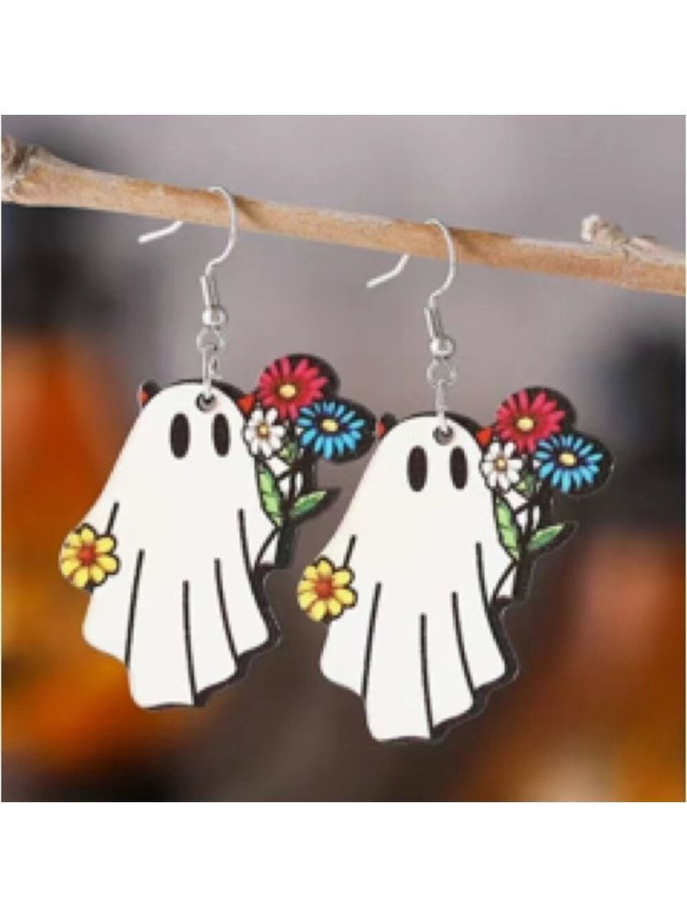 Cute Halloween Earrings. Faux Leather Ghosts